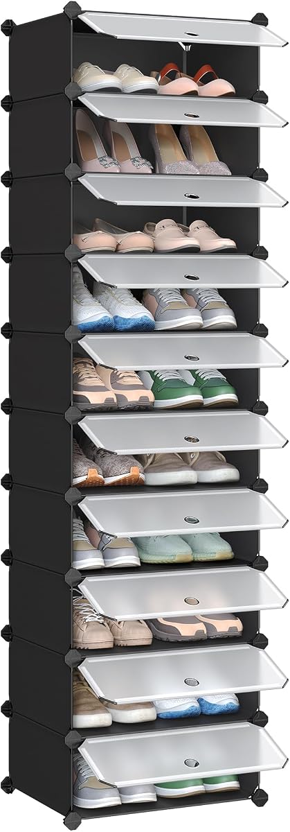 SONGMICS — Meuble à chaussures modulable, 10 compartiments (jusqu'à 20 paires)