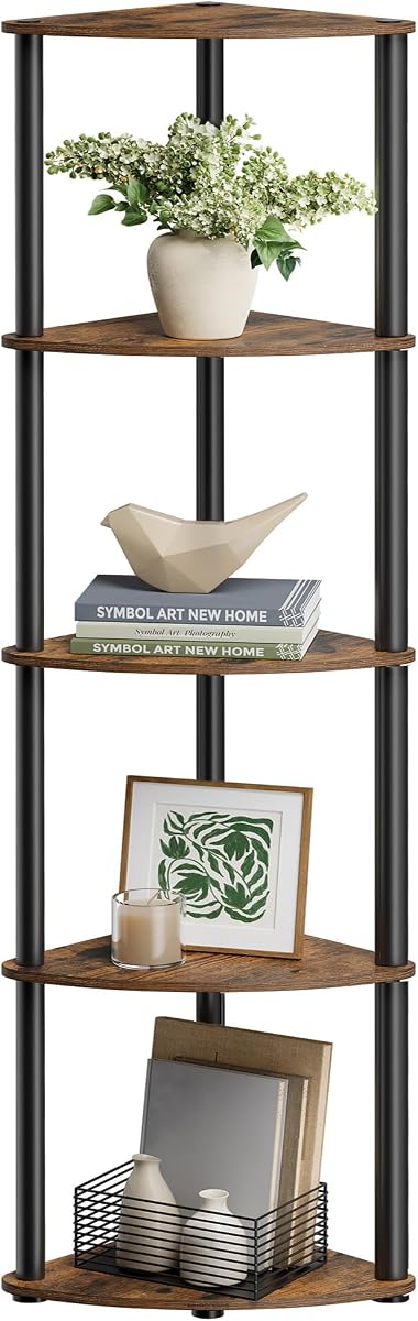 SONGMICS HOME Étagère d'angle 5 niveaux — montage sans outils (139 cm)